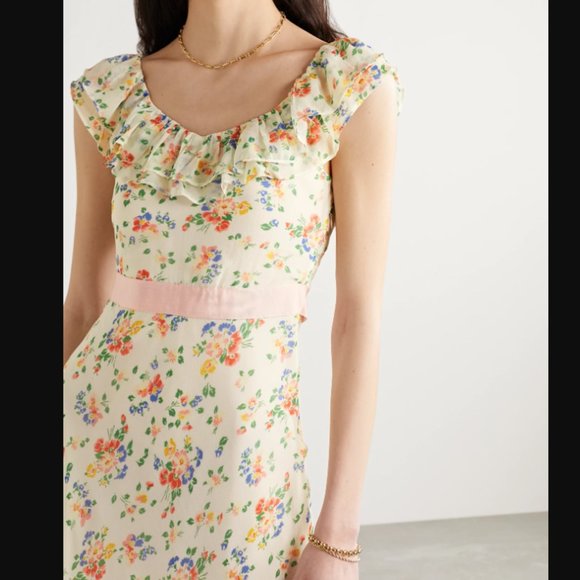 LoveShackFancy Faith Midi Dress in Floral Confetti - Picture 4 of 16